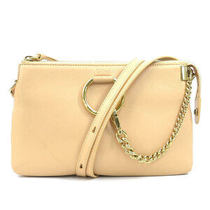 Chloe FAYE crossbody shoulder bag pink Beige Tan gold leather
